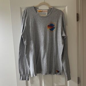 Aviator Nation Gray Shirt with Multicolor Ski Logo